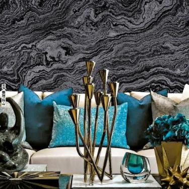 Imagem de Papel de Parede Vip1001 Marmore Cinza - Rolo Fechado de 53cm x 10M - O