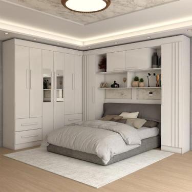 Imagem de Guarda-Roupa Casal Modulado Positano 10 Portas 4 Gavetas Ripado com Es