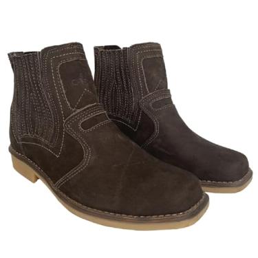 Imagem de Botina Ártemis de Couro Legitimo Artesanal Unissex (Café, BR, Adulto, Numérico, 43)