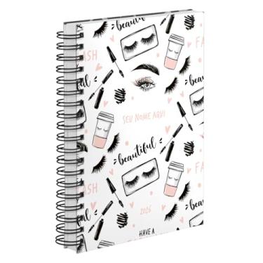 Imagem de Agenda Comercial 2026 Personalizada Capa Dura Salão de Beleza Charm Cores (Rosa)