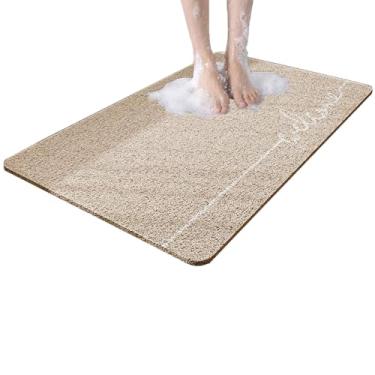 Imagem de Tapete seguro – Tapete de banho antiderrapante para chuveiro, segurança de banheiro, tapete de limpeza de pés de secagem rápida, tapete de chuveiro texturizado bucha