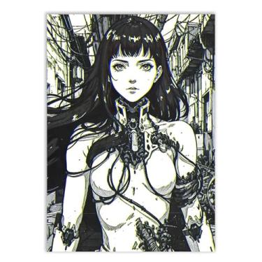 Imagem de Placa Decorativa Anime Garota Cyberpunk Aesthetic Japão Poster Quarto Sala