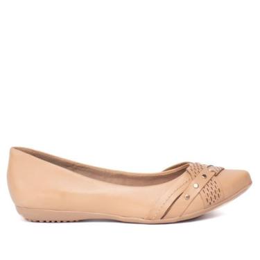 Imagem de Sapatilha Feminina Bottero Couro Detalhe Frontal Nude, Nude, 36