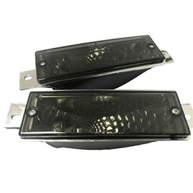 Imagem de 2 lâmpadas indicadoras de refletor de para-choque dianteiro fumê para BMW E30 M40 1983-1991