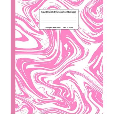 Imagem de Liquid Marbled Composition Notebook: Pink Liquid Marble Wide Ruled Paper Subject Book (School Essentials)