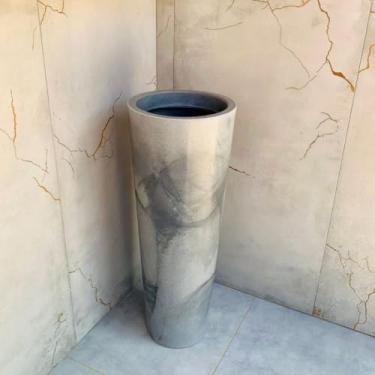 Imagem de Vaso Grande para Planta Decorativo Ibiza Marmorizado Moderno Vaso De Planta Grande Vasos Para Plantas Grande(Cimento - M110)