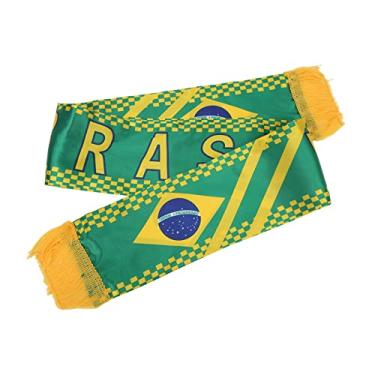 Imagem de Cachecol de Futebol da Copa do Mundo 2022, Cachecol da Copa do Mundo Presente íntimo Resistente à Sujeira para Casa (Brasil)