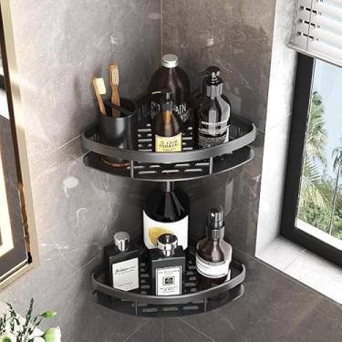 Imagem de Kit 2 Prateleiras de Canto para Banheiro Sem Furar – Suporte Porta Shampoo, Sabonete e Utensílios, Alumínio Resistente, Ideal para Box ou Lavanderia – Design Moderno e Funcional