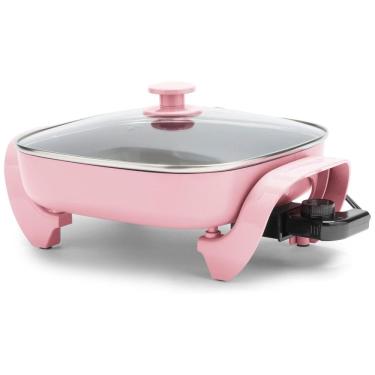 Imagem de Panela Elétrica Quadrada GreenLife 30cm 5 Litros, Tampa de Vidro com Saída de Vapor, Revestimento Cerâmico Antiaderente, Controle de