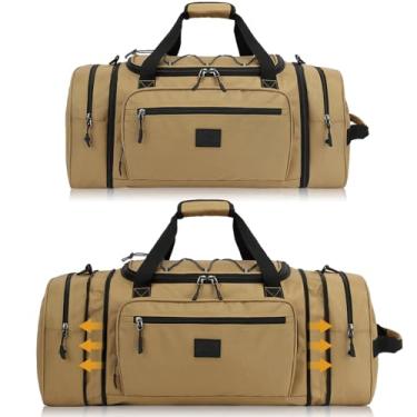 Imagem de Mochila masculina de viagem para fim de semana, bolsa esportiva de viagem para mulheres, Marrom, 25 Inches, Bolsa de viagem masculina