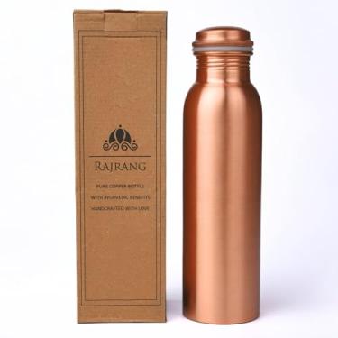 Imagem de RAJRANG Garrafa de água de cobre de 1000 ml, à prova de vazamento, recipiente Ayurveda Health Pitcher para esportes, fitness, ioga, 1000 ml