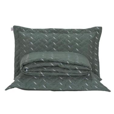 Imagem de Cobre Leito Bordado 400 Fios Heitor Casal King 100% Poliéster - Verde 