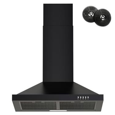 Imagem de FIREGAS Exaustor De Cozinha De 24 Polegadas Tipo Montagem Em Parede Com Duto/Sem Duto Conversível, Exaustor De Cozinha Estilo Chaminé De Aço Inoxidável De 450 Cfm, Exaustor De Ventilação Sobre Fogão