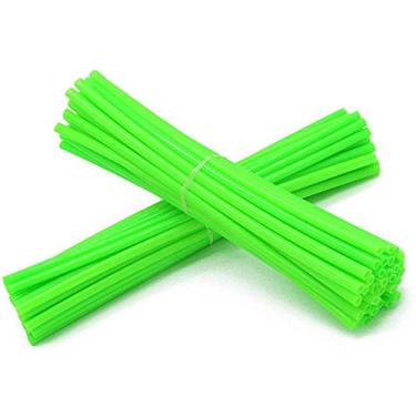 Imagem de Capas de raio de bicicleta super pop compatíveis com fãs de bicicleta Schoolmate - Decoração colorida de roda de bicicleta - 72 peças (verde)