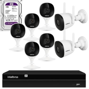 Imagem de Kit 7 Câmeras Wifi Interna E Externa C/ Nvd 8 Canais Hd 1tb - INTELBRA