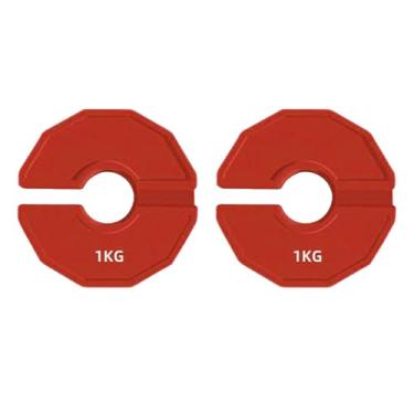 Imagem de Zxpjkyu Conjunto de 2 Anilhas de Peso para Halteres Padrão Acessórios Compactos para Academia, Vermelho, 140 Mm