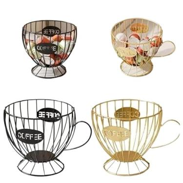 Imagem de Cesta De Armazenamento De Cápsulas De Frutas De Café Porta E Organizador Para Home Cafe Hotel(Dourado,1pcs)