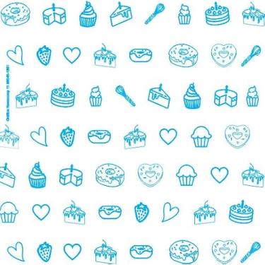 Imagem de Papel Manteiga Antigordura DOCES (AZUL) 10x10cm 500 UNIDADES