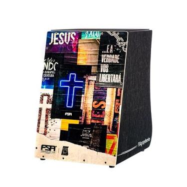 Imagem de Cajon FSA Instrumento de Percussão Profissional Feito à Mão - Graves Profundos, Som de Caixa Nítido, Madeira Brasileira, Design Ergonômico de Inclinação FG1520 15 ANOS