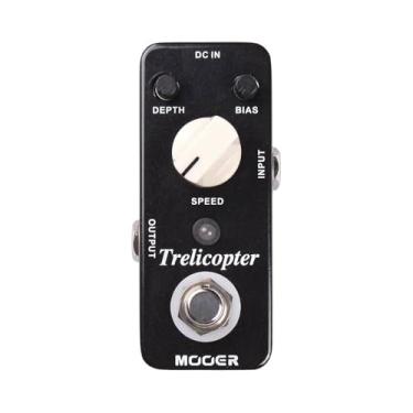 Imagem de Mooer Pedal Tremolo Trelicopter MTR1 | Para Guitarra, Modulação Óptica, True Bypass, Controles Rate Depth Bias, Som Vintage, Micro Series, Compacto, Preto, 9V DC