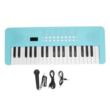Imagem de 37 Teclado -teclado eletrônico portátil Piano digital portátil com 200 tons 200 ritmos 35 demos usb movido para iniciantes adultos crianças (Azul)