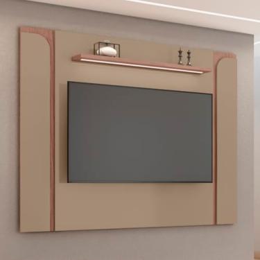 Imagem de Painel Maresias Suspenso TV até 75” com LED e Prateleira (Bege/Freijó)