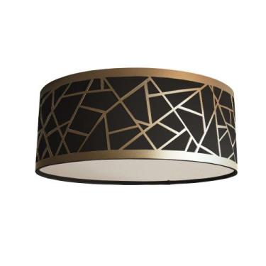 Imagem de Luminária Plafon Recorte Bronze Cúpula Tecido 30X15 - Tom Luz, Preto60