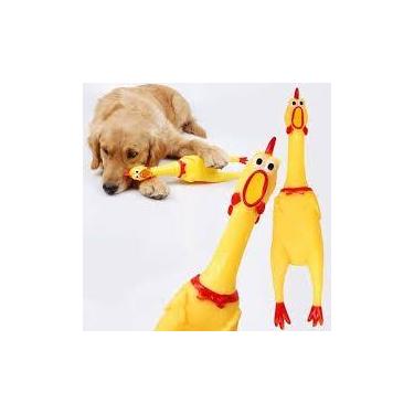 Imagem de Galinha Frango Borracha Mordedor Cachorro e Gato 17 CM - VETMOC