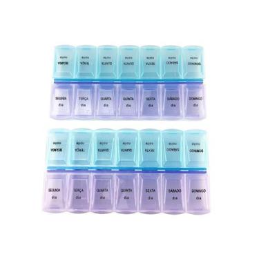 Imagem de Kit 2 Caixa Porta Comprimidos Organizador Remédios 7 Dias Da - Show Ho