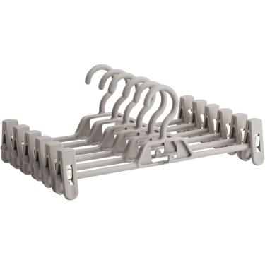Imagem de Cabides De Calças De Plástico De Suporte De Carga Forte Cabides De Calças Antiderrapantes Cabides De Calças Que Economizam Espaço Com Clipes De Pitada, White, 20 Pack