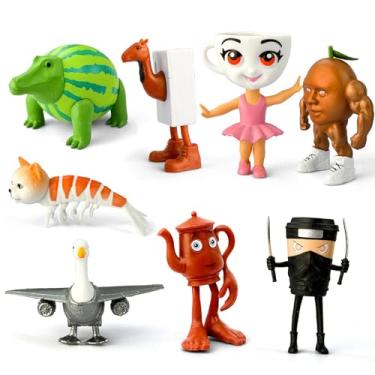 Imagem de 8Pcs Italian Brainrot Action Figures,Tralalero Travala Toy Set Tralalero Travala,Tung Tung Tung Sahur, Brr Brr Patapim - Brainrot fidget Toys,Decorations Gifts for Office Room Figurine Decor (8PCS-H)