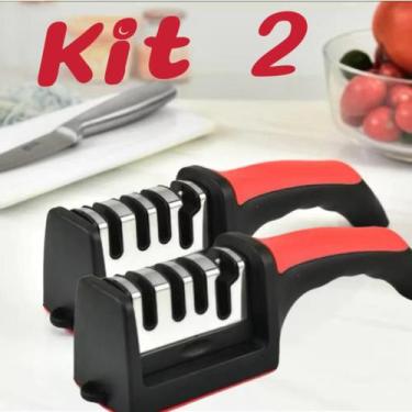 Imagem de Kit 2 Afiador de facas profissional de aço inoxidável nível 3 - Arco