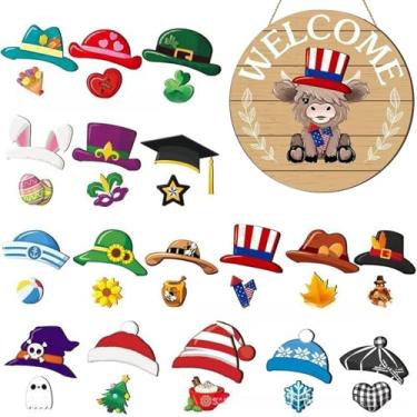 Imagem de Rrlihjgu Letreiro de Boas-vindas | Conjunto de Placa de Boas-Vindas Magnética Decoração Sazonal | Decoração Casa Jardim Festa Halloween Aniversário Casa Nova Loja Fazenda