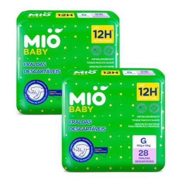 Imagem de Kit 2 Fralda Descartável Mió Baby Tamanho G com 28 Unidades
