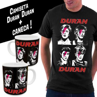 Imagem de Camiseta Duran Duran Bowie + Caneca, estampa exclusiva, unissex