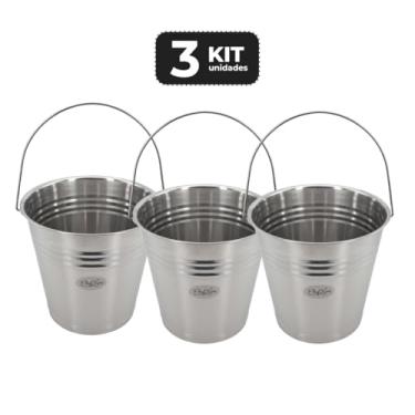 Imagem de Balde de Gelo Inox Profissional 6L c/Alça - Chef Line