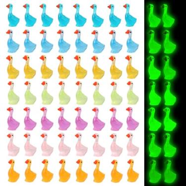 Imagem de 70pcs Mini Estatuetas Ganso Brilham no Escuro, Animais Resina Luminosos Estátuas Miniatura Gansos Varanda Esconder Figuras Enfeites Micro Paisagem Acessórios Decoração Jardim Fadas (7 Cores)