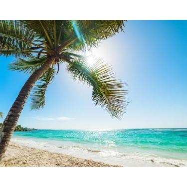 Imagem de Quadro Decorativo com Estampa Palm Treesea Againstsky 40 x 40 Papel 1 unidade