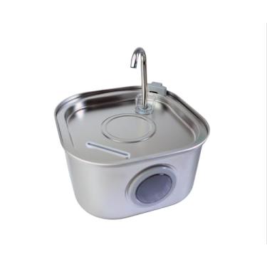 Imagem de ZukaPets Bebedouro Submarino para Cães e Gatos, 3,2 L, Aço Inoxidável, Fonte de Água com Filtro, Bomba Silenciosa, Prata