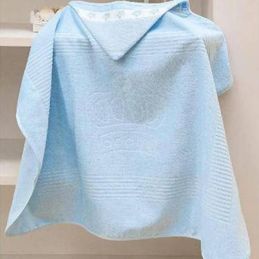 Imagem de Toalha Banho Com Capuz Dohler Para Bordar Baby Azul 90 X 70