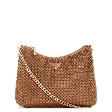 Imagem de GUESS Bolsa de ombro Zalina com zíper superior, bronze