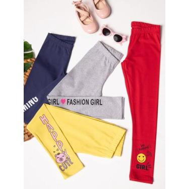 Imagem de Kit Sortido de 4 Calças Leggings de Cotton bebê Meninas Roupa Infantil