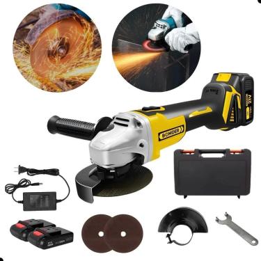 Imagem de 3X Lixadeira Esmerilhadeira 2 Baterias Angular Recarregável