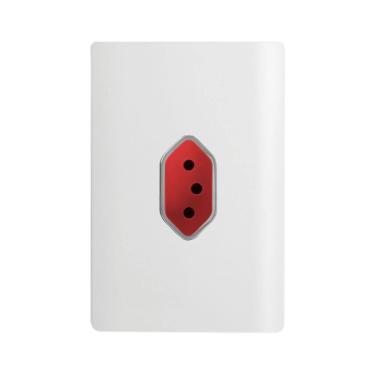 Imagem de Tomada 2P+T Vertical de 20 Ampères Vermelha da Linha Novara - 1200/46 - DICOMPEL