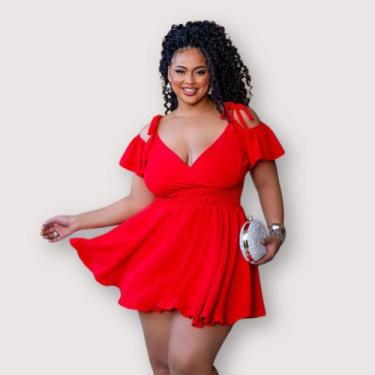 Imagem de Macaquinho Plus Size Feminino Rodado Short Saia Cigana 0562 - Bellucy 