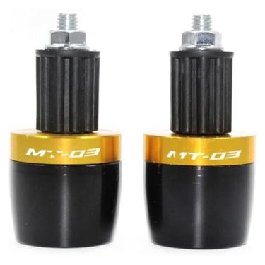 Imagem de Acessórios de motocicleta 7/20.3 cm 22 mm Grips Ends Counterweight Handle Bar Cap Cover Slider Compatível com Y&AMAHA MT-03 MT03 MT 03 (Glod 2)