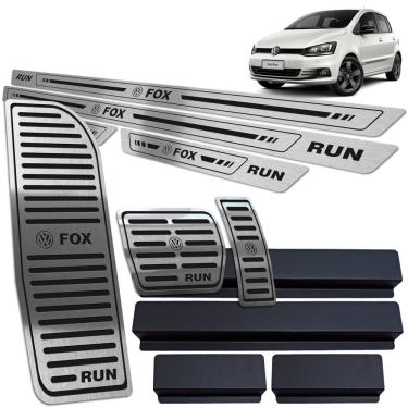 Imagem de Soleira Pedaleira Auto Descanso Fox Run 2016 a 2017 Preto BR