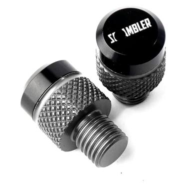 Imagem de BYYINGSUS Mototcycle Peças Modificadas M10*1,25 Parafusos de Bujões de Orifício Espelho Capa Decorativa Compatível com Scrambler 800 1100 800 Desert Sled 2017-2022 (Cinza, 10MM-A)