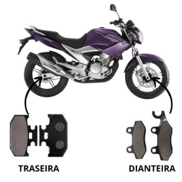 Imagem de Kit Pastilha De Freio Fazer 250 2004 Ate 2015 dianteiro e traseiro - g