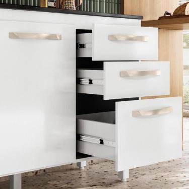 Imagem de Balcão Cozinha Com Tampo Para Pia 1,20m 2 Portas 3 Gavetas - Repleta, 